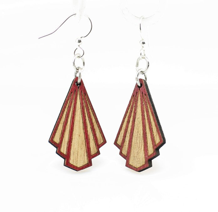Art deco blossom earrings with 1920s geometry, eco-friendly jewelry made in USA