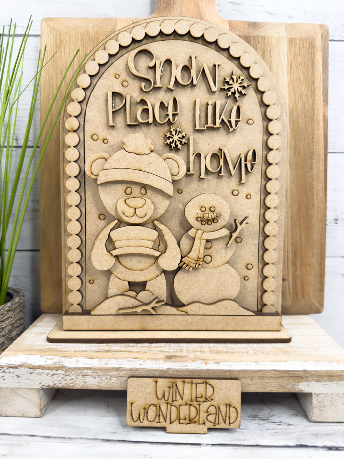 Bear Snowman Standard Arch Insert for Interchangeable Standard Arches Bases