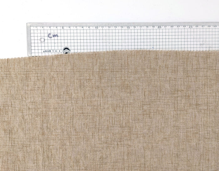 Beige Subtle Glen Plaid Fabric in 100% Linen, Medium-Heavy Weight 7375 - The Linen Lab - Beige