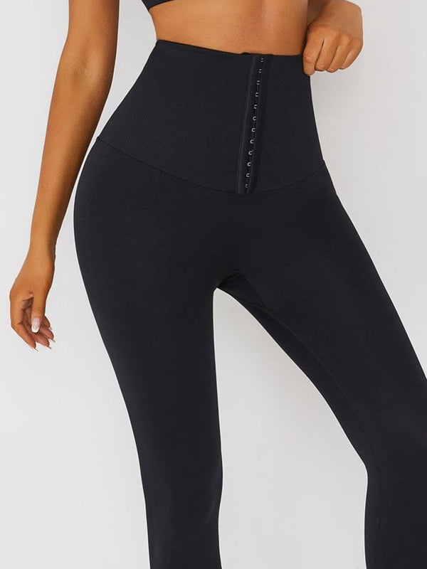 Black Leggings Add Velvet Padded High Waist Corset Leggings