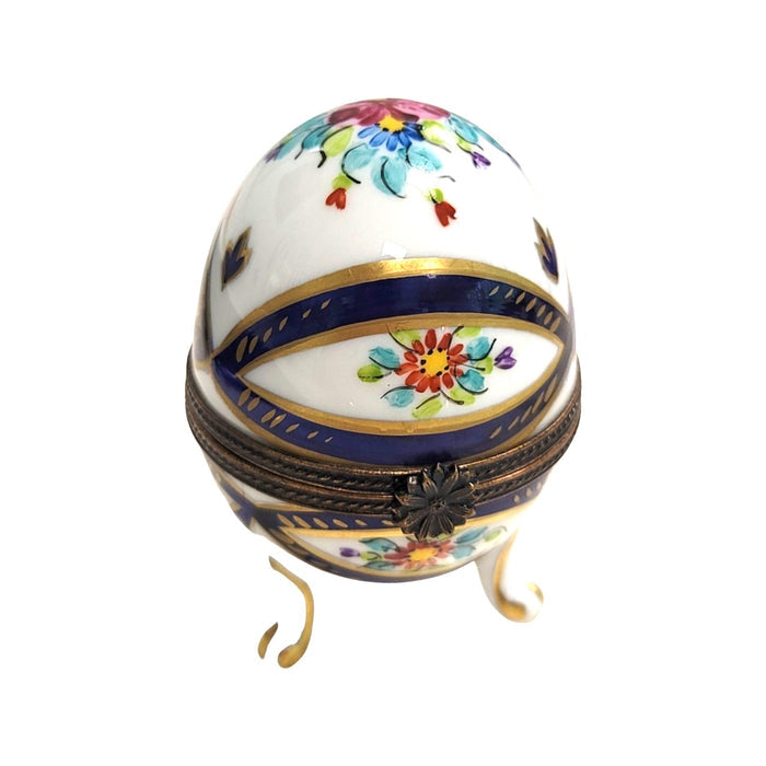 Blue Footed Limoges Trinket Egg Porcelain Limoges egg LIMOGES BOXES French Trinket Box
