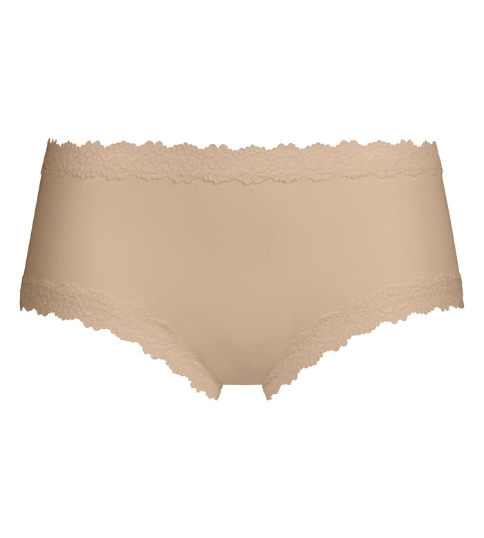 Boxer femme en microfibre et dentelle Nude Dim