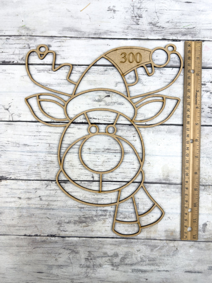 BULK Style 300 Festive Reindeer Laser Cut Outline Frame Blank