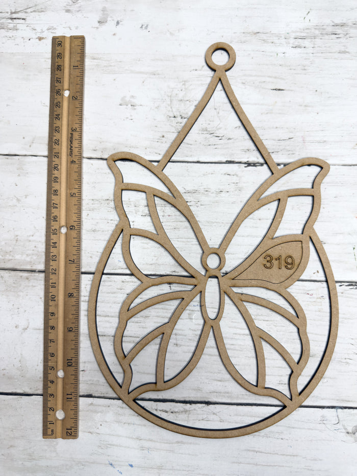 BULK Style 319 Teardrop Butterfly Laser Cut Outline Frame Blank