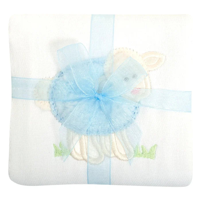 Burp Cloth - Blue Lamb