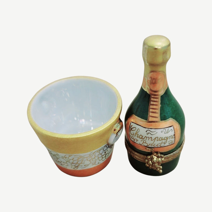 Champagne Elegance in Porcelain Porcelain Limoges WINE LIMOGES BOXES special French Trinket Box