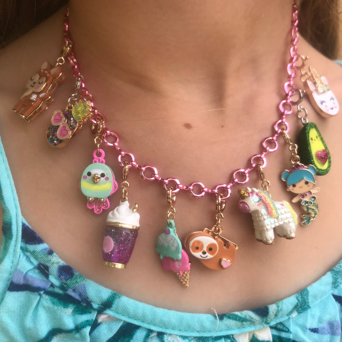 Charm It - Necklace - Pink Chain