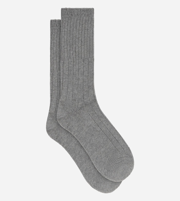 Chaussettes chaudes femme gris mélange