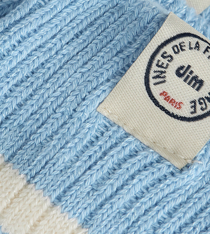 Chaussettes côtelées coton bleu lagon DIM x Ines de la Fressange