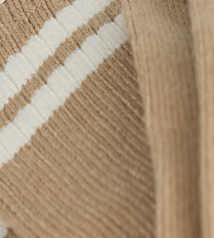 Chaussettes côtelées coton taupe profond DIM x Ines de la Fressange