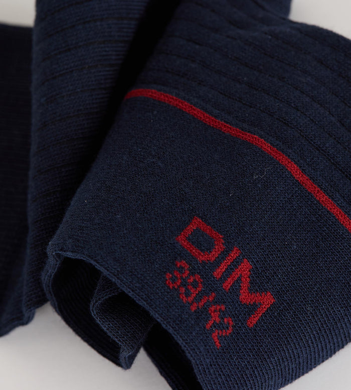 Chaussettes homme coton bleu marine La Mode Côtelée