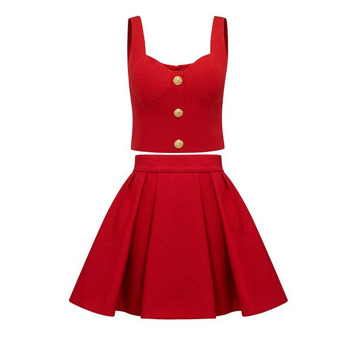 Red Top+Skirt / S