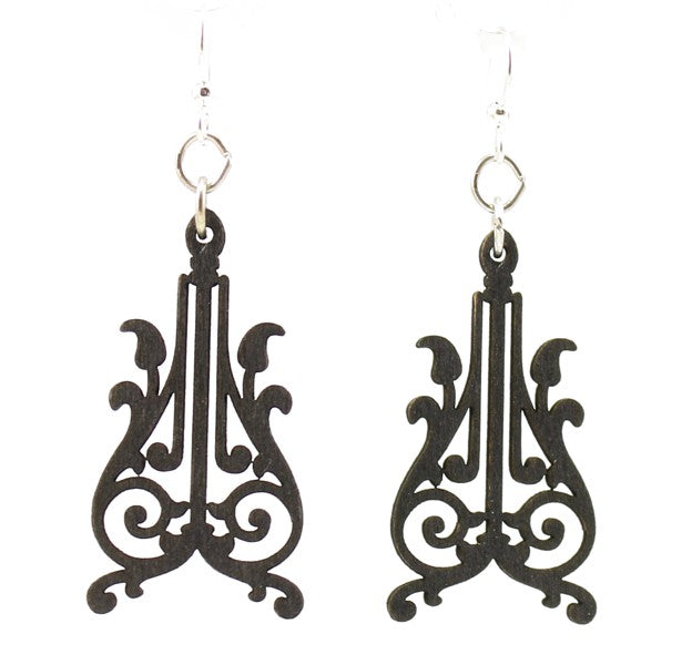 Corbel architectural bracket earrings with scroll detail, made in USA