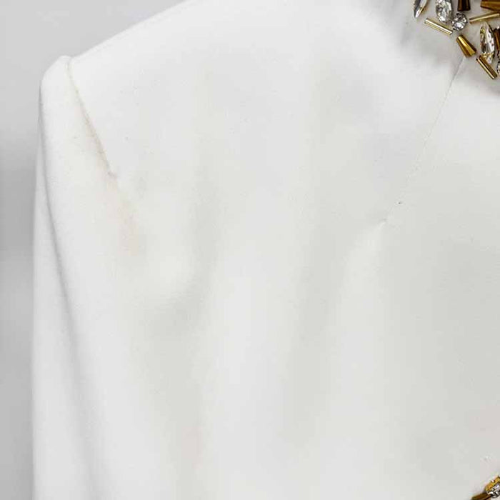 Crystal Embellished Cape Maxi Dress – Crossover Chest Flap Formal Gown