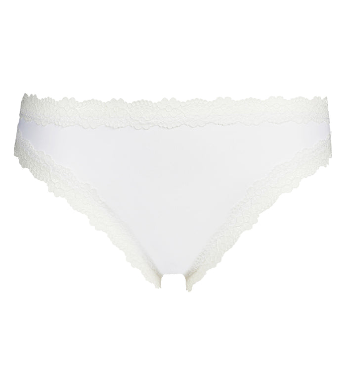 Culotte femme invisible en microfibre et dentelle Blanc Dim