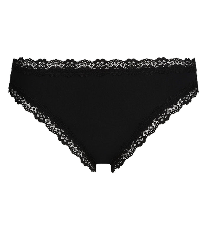 Culotte femme invisible en microfibre et dentelle Noir Dim