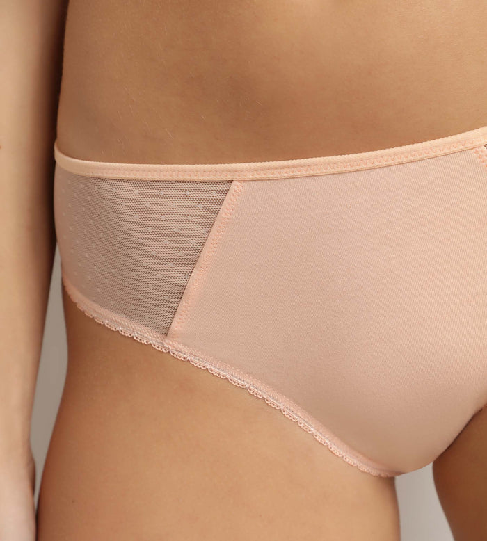 Culotte femme microfibre et tulle plumetis Abricot Generous Coton Bio