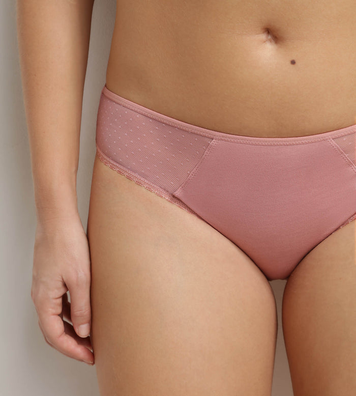 Culotte femme microfibre et tulle plumetis Rose Generous Coton Bio
