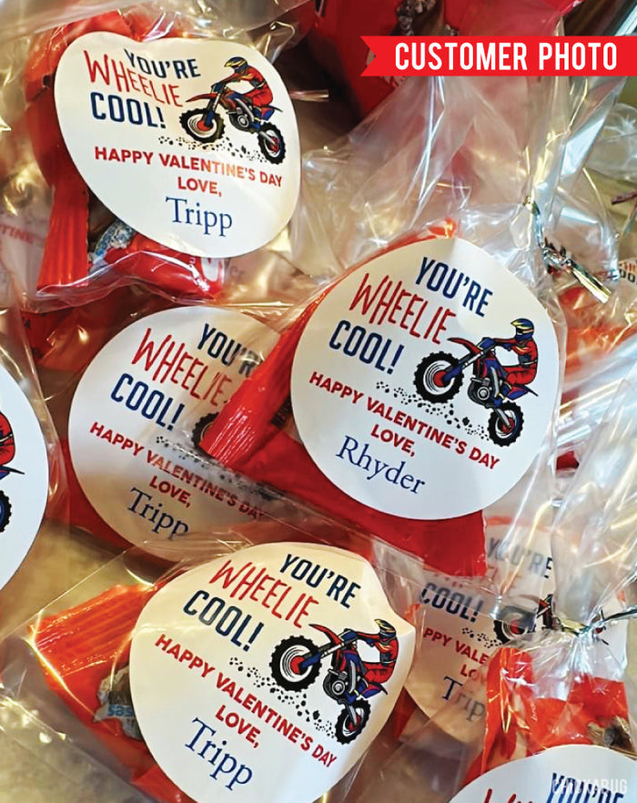 Dirt Bike Valentine's Day Stickers