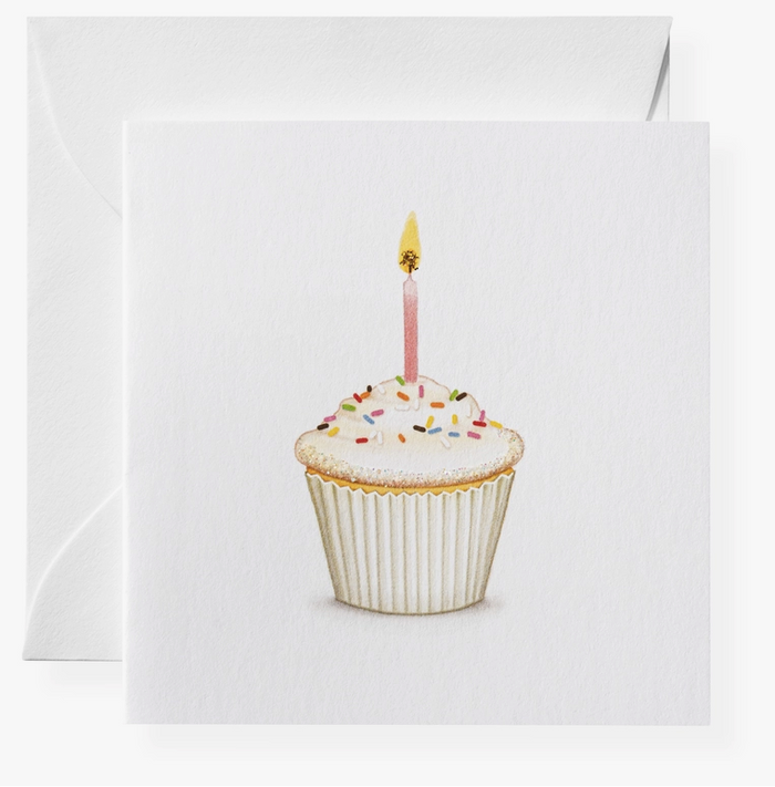Enclosure Cards - Birthday Cupcake - White