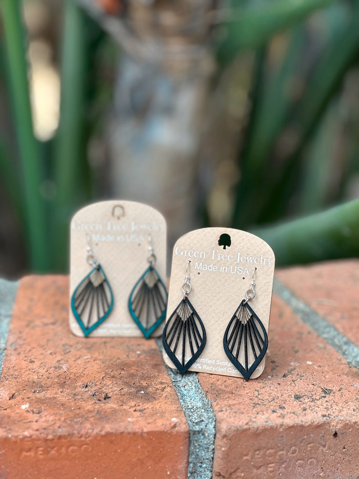 Fan Leaf Palm Earrings # 1028