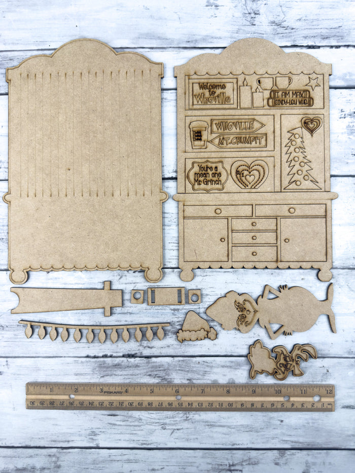 Fancy Mini Green Guy Christmas Hutch DIY Craft Kit