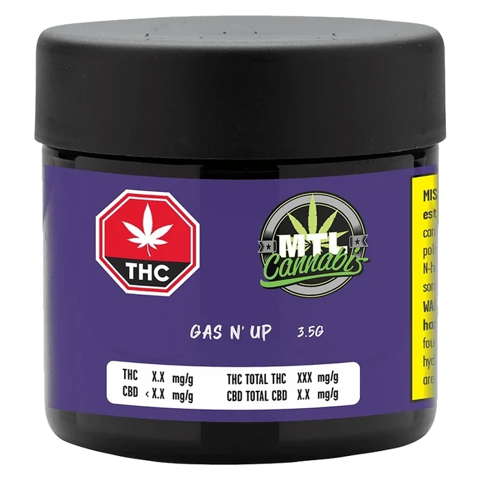 Front view of the Gas N' Up packaging, displaying bold lettering and a colorful logo against a dark background.