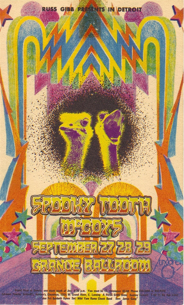 GB55 - Spooky Tooth Postcard - Grande Ballroom (27-29-Sep-68) Condition - Excellent