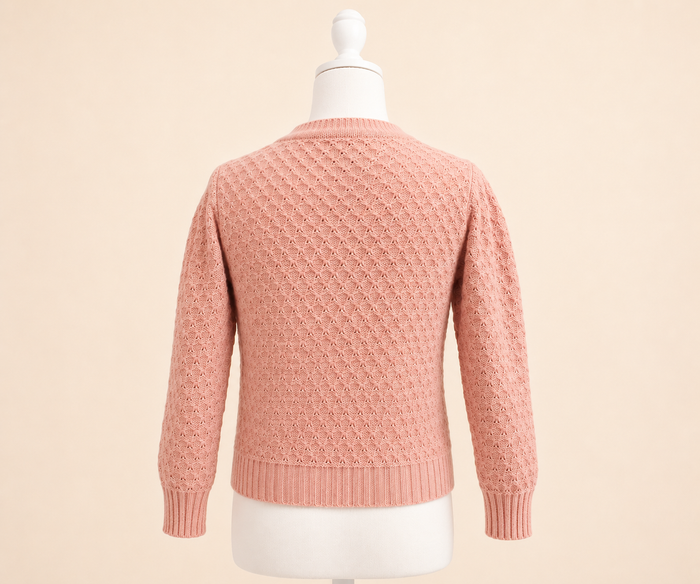Girls Pink Spider Web Cardigan, Knit Sweater