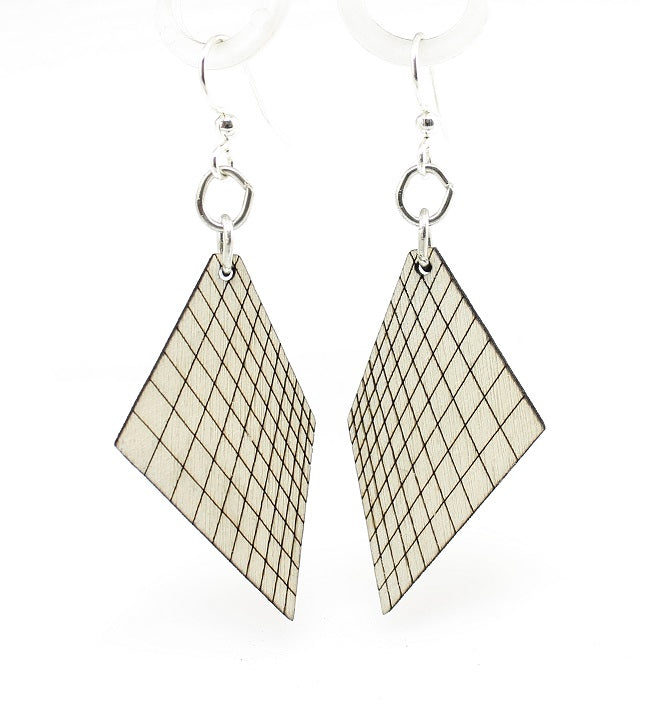 Graph grid math earrings, eco-friendly laser-cut jewelry made in USA