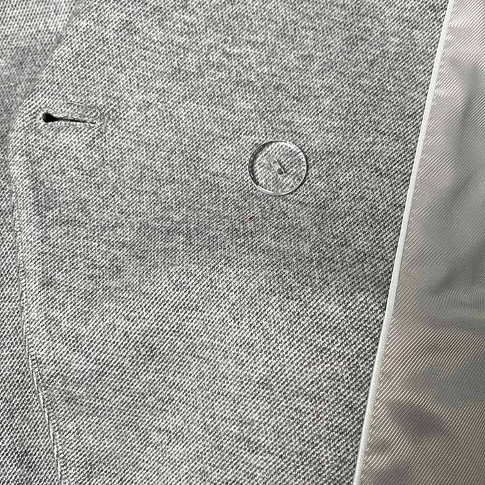 Grey Double Breasted Blazer with Gold Buttons – Chic & Polished Looks