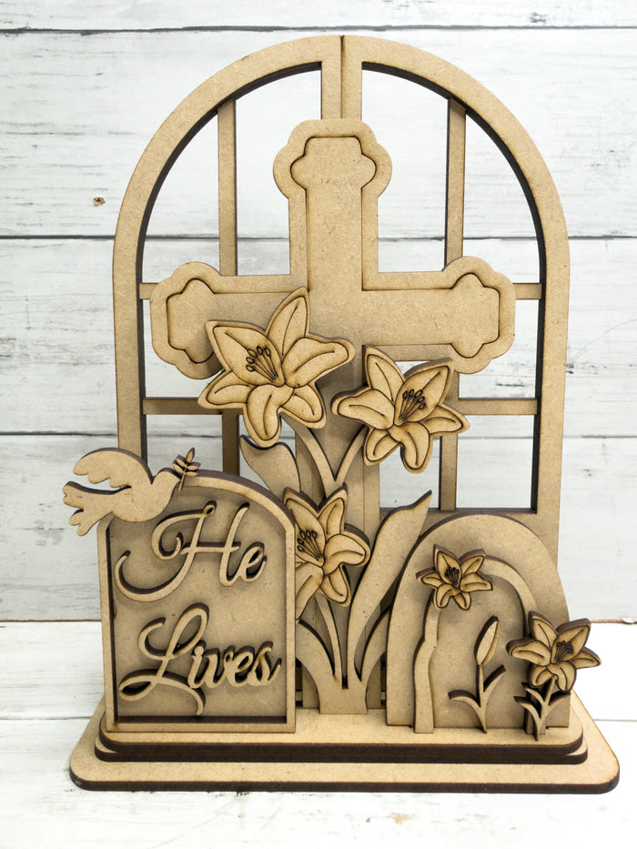 He Lives Easter Trio Insert for Interchangeable Window Base DIY Kit