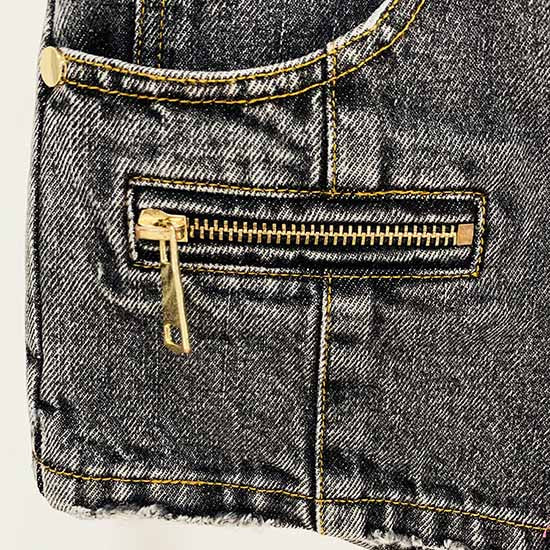 High-Waisted Faded Denim Tank Top + Shorts Suit