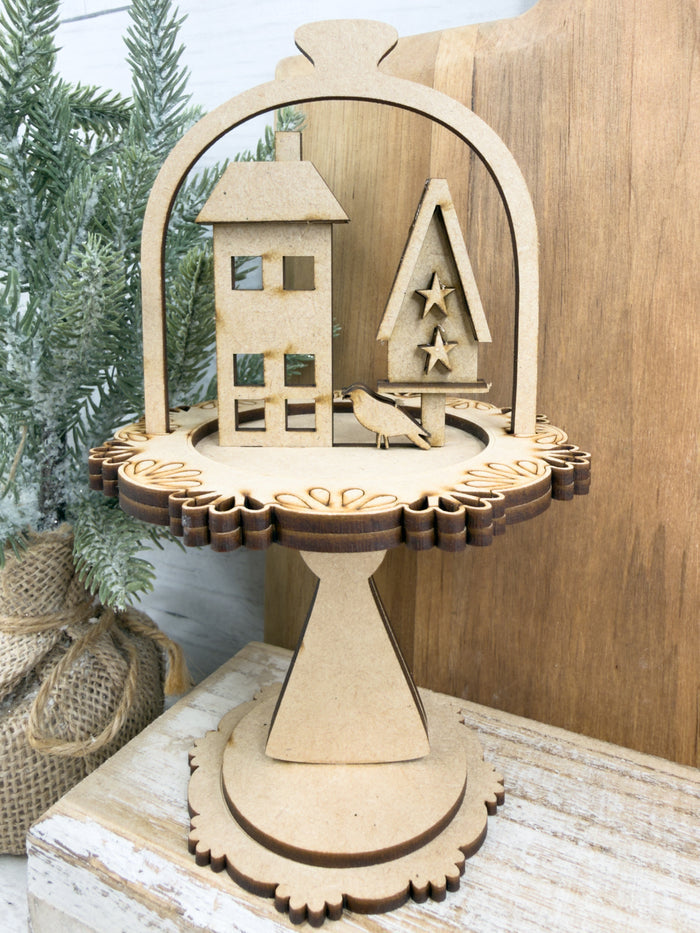 House and Tree Cloche Cake Display Add on Insert Kit