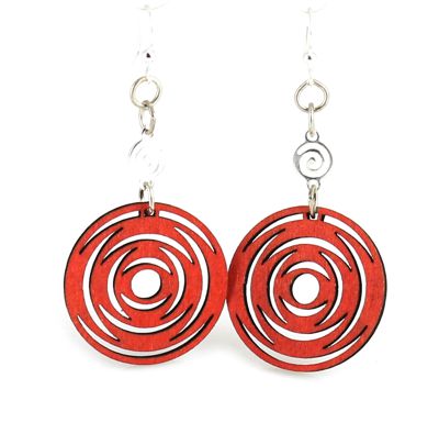 Nested circle dangle earrings, eco-friendly laser-cut jewelry made in USA