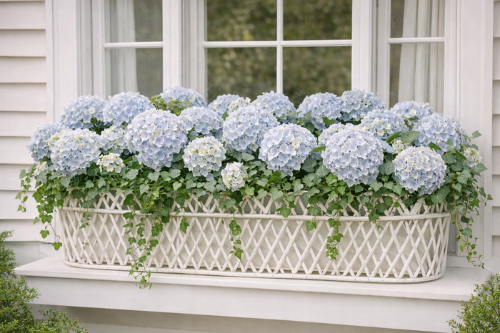 Jumbo White Oval Rattan Scalloped Planter by The Enchanted Home