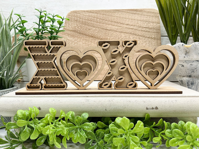 Layered XOXO Shelf Sitter Sign DIY Kit