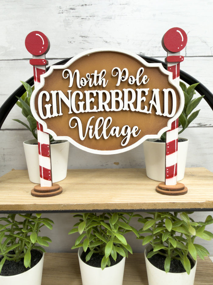 Little Gingerbread Village Sign DIY Kit