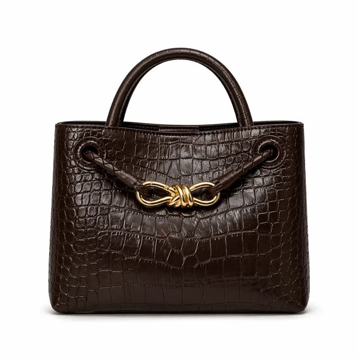 L'Ora D'Oro Chocolate Croc Mini Tote