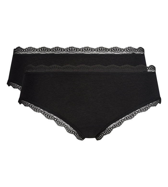 Lot de 2 shortys noir Daily Coton Dentelle
