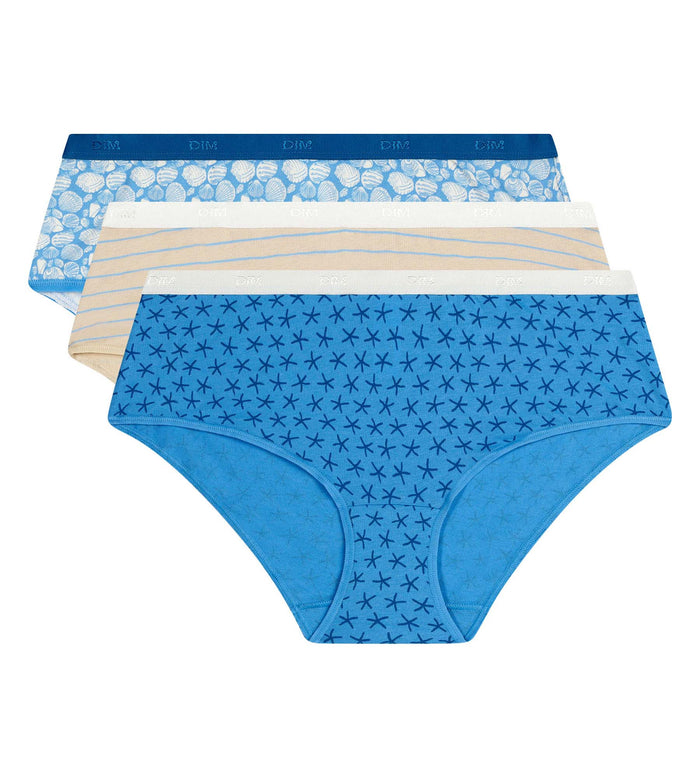 Lot de 3 boxers femme coton stretch motif plage Les Pockets