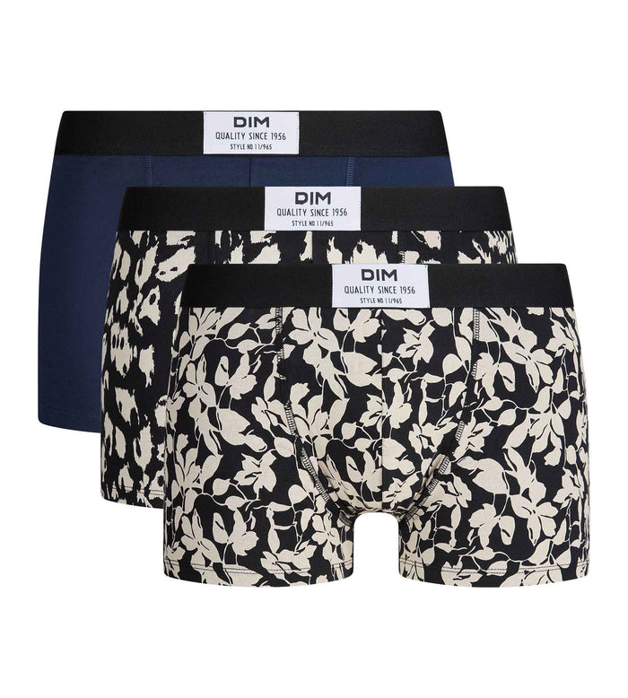 Lot de 3 boxers homme fleurit, camouflage, bleu nuit Vibes Coton