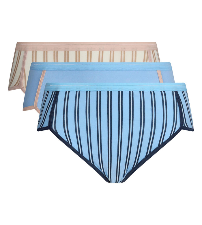 Lot de 3 shortys à élastique fantaisie bleu pétale Dim x Ines de la Fressange
