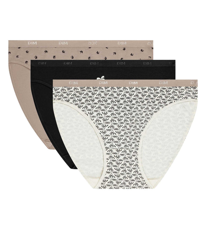 Lot de 3 slips femme coton stretch motif palmier Les Pockets