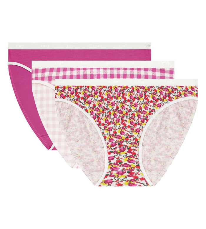 Lot de 3 slips femme coton stretch motif vichy Les Pockets