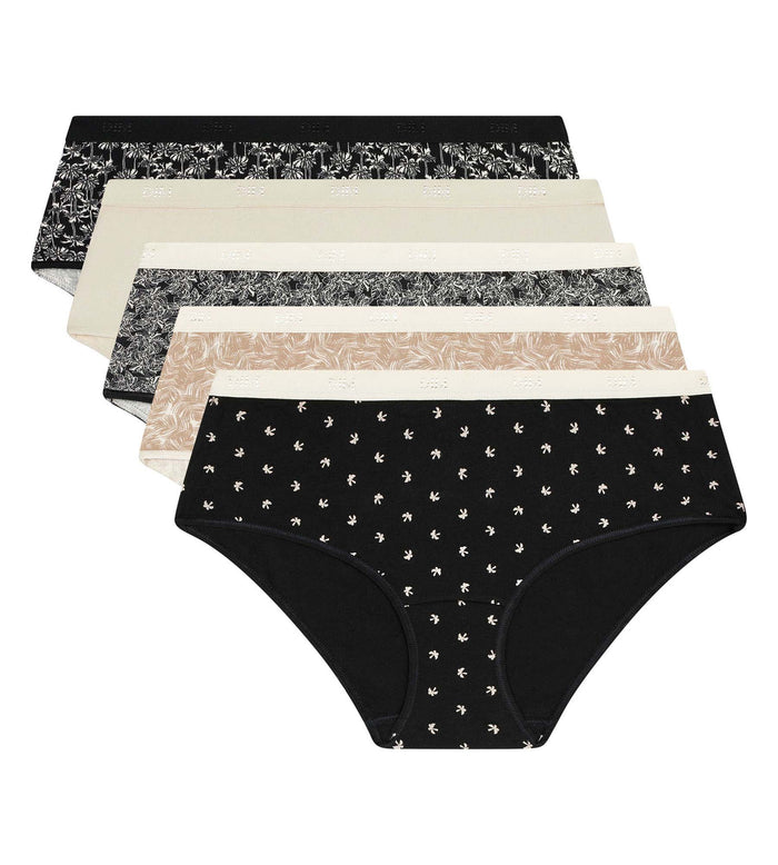Lot de 5 boxers femme coton stretch motif tropique Les Pockets