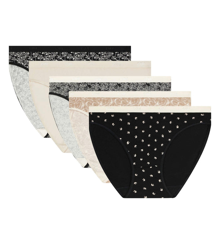Lot de 5 slips femme coton stretch motif tropical Les Pockets