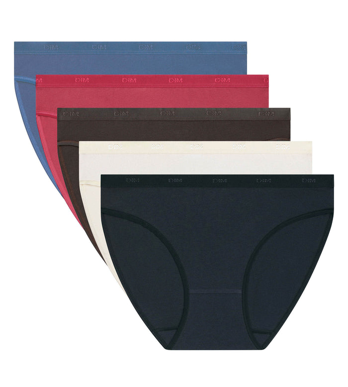 Lot de 5 slips femme coton stretch Rouge Les Pockets Ecodim