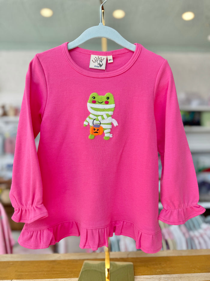 Luigi - Long Sleeve Ruffle Tee - Frog Mummy