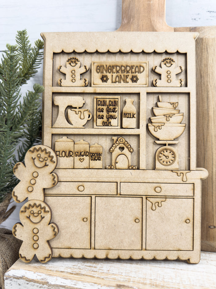 Mini Gingerbread Christmas Hutch DIY Craft Kit